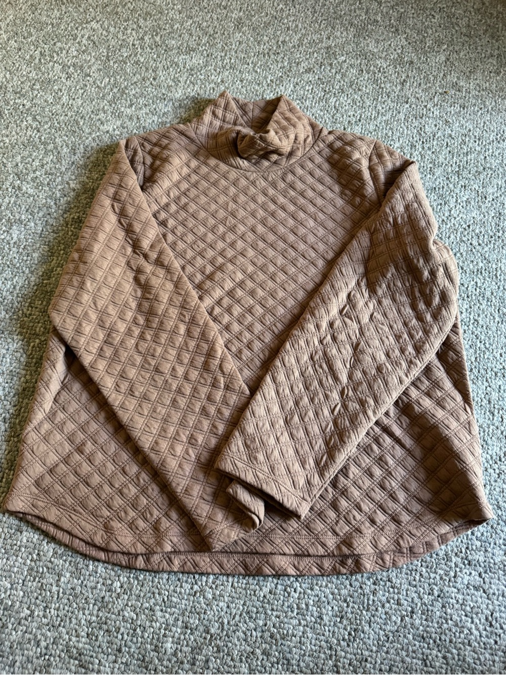 J. Crew Factory Quilted Turtleneck Sweater in Taupe - Picture 1 of 3